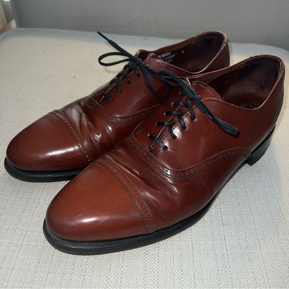 Hanover MasterFlex Cognac Cap Toe Oxfords Men’s Size 10 D/B Vintage GC - Picture 2 of 12